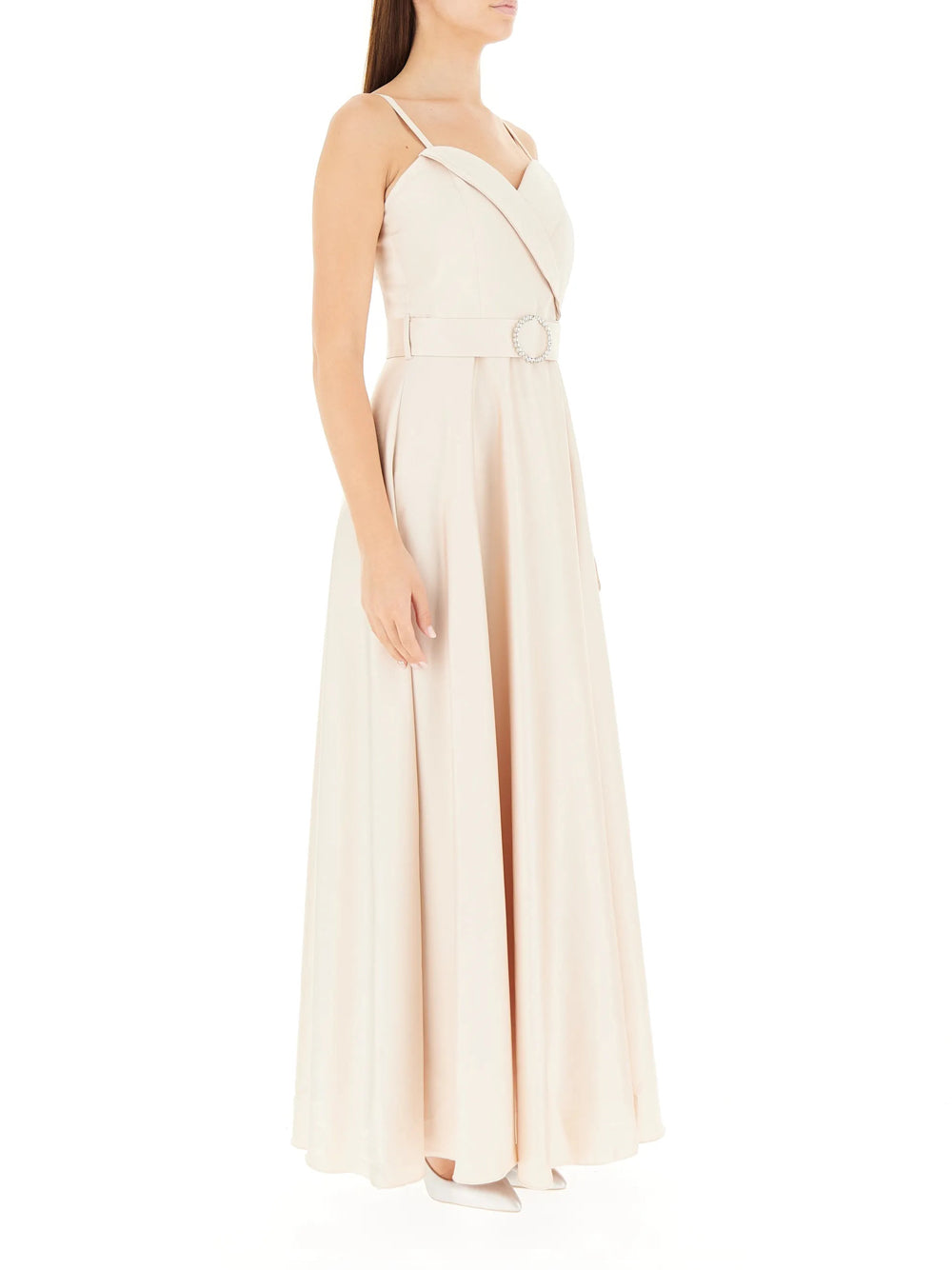 Rinascimento Abito lungo stile impero caci cristelli Beige