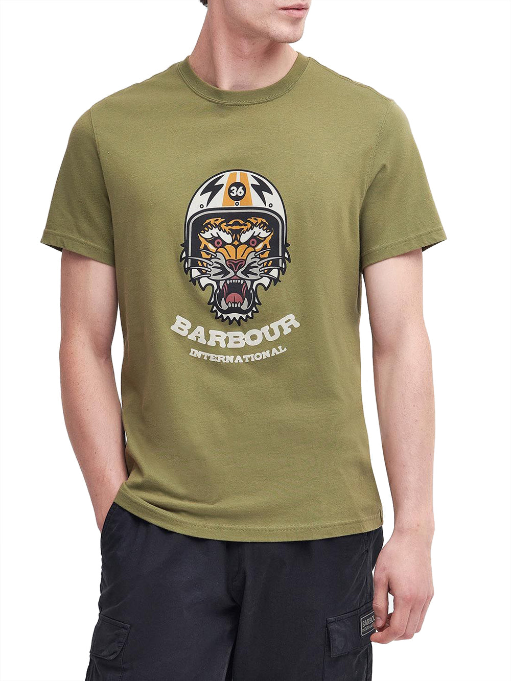 Barbour T-shirt socket con stampa Verde