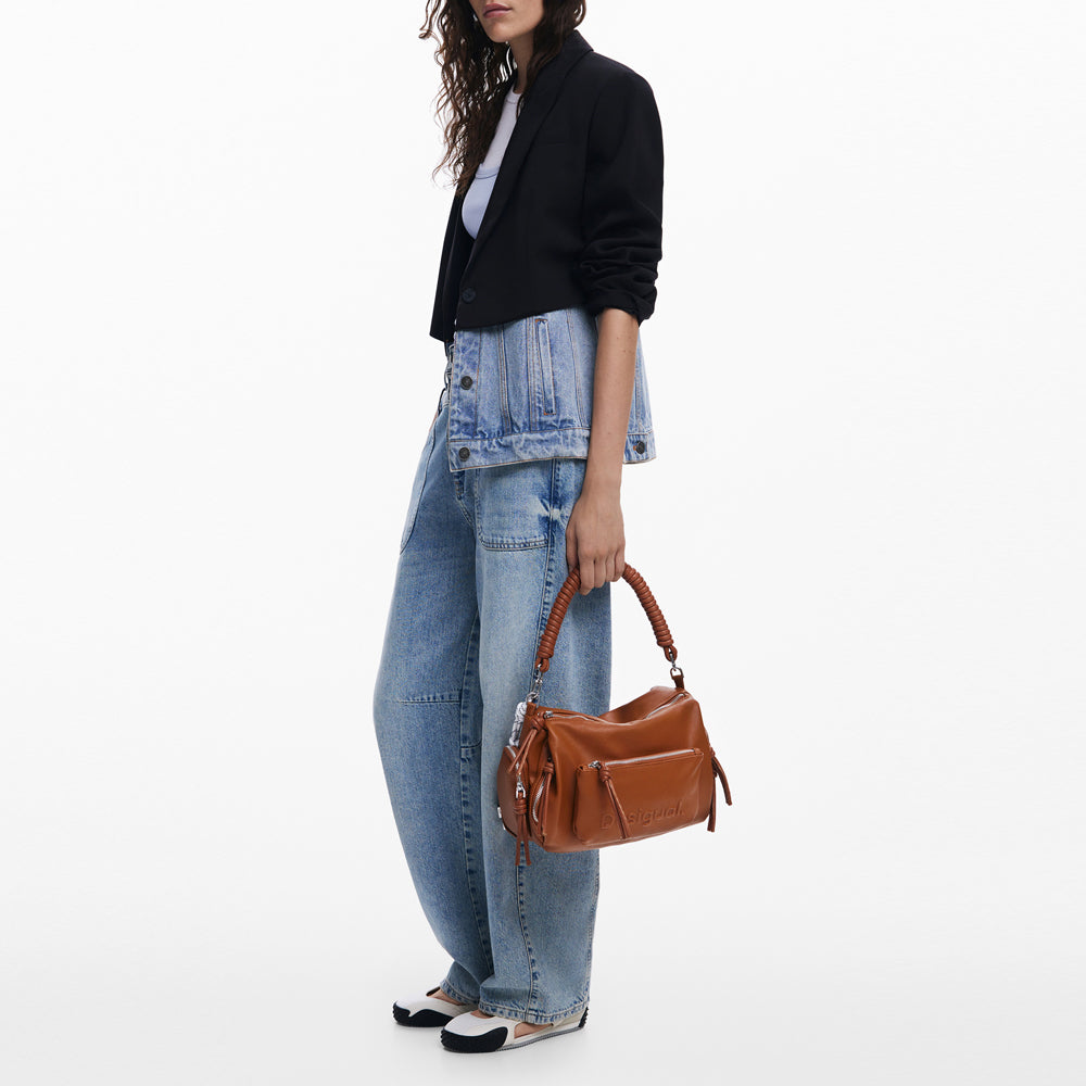 Desigual Borsa half haban camel Marrone