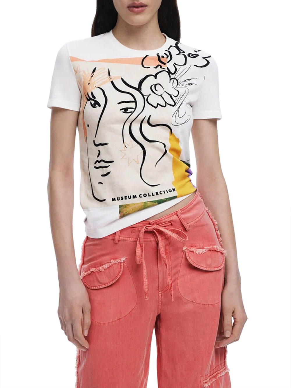 Desigual T-shirt collection con stampa volto Bianco