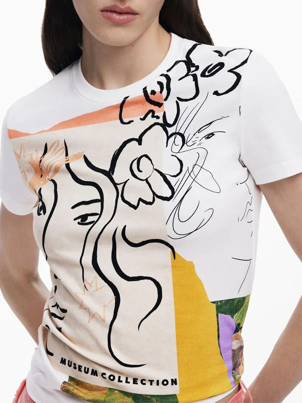Desigual T-shirt collection con stampa volto Bianco