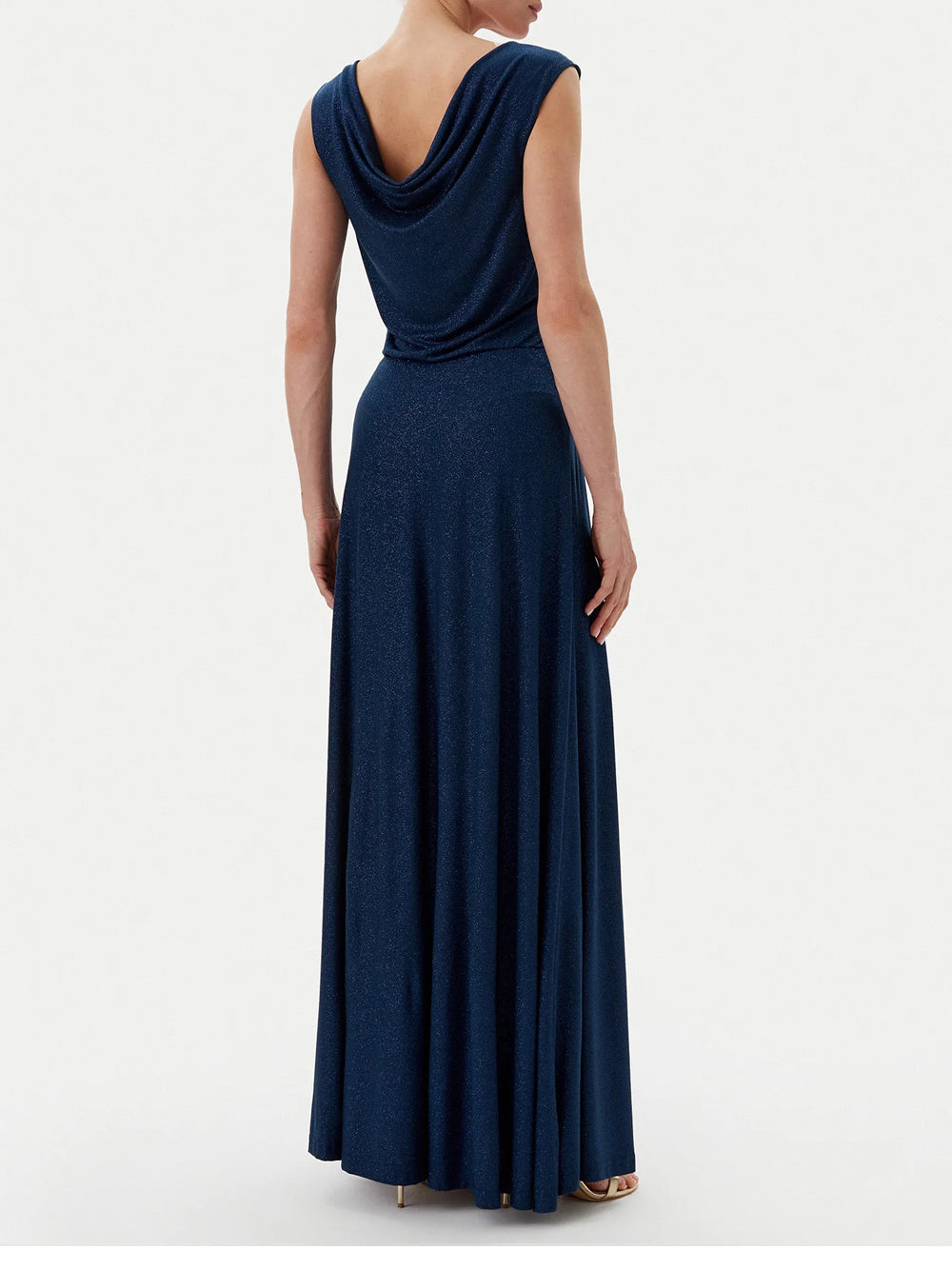 Rinascimento Abito lungo con lurex Blu