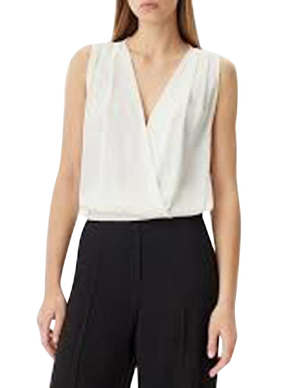 Rinascimento Top con scollo incrociato Bianco