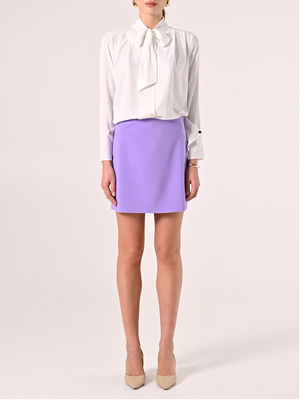 Rinascimento Blusa con fiocco Bianco
