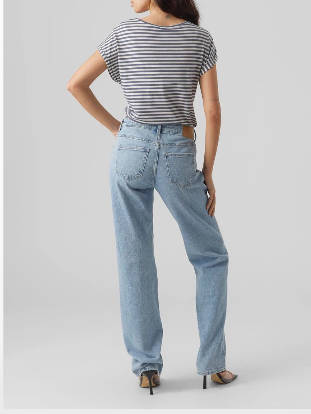 Vero Moda T-shirt basic a righe Bianco