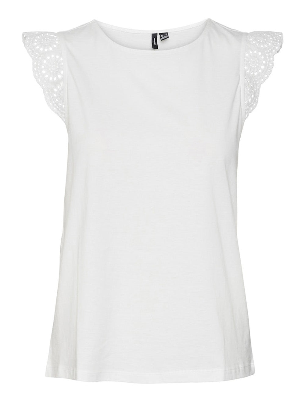 Vero Moda T-shirt VMEmily con pizzo Bianco