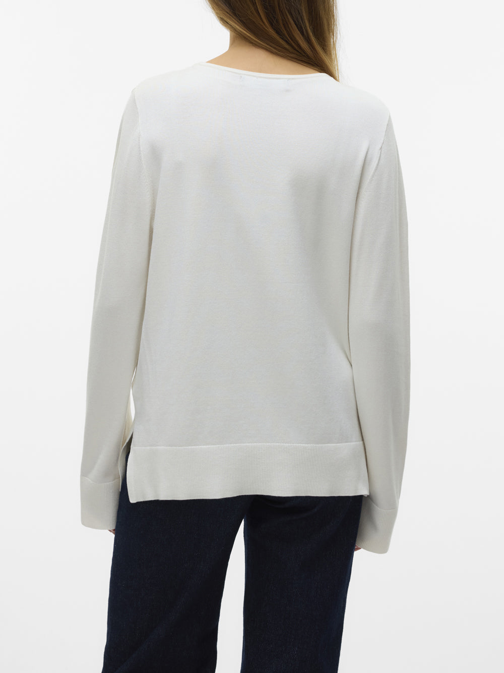 Vero Moda Pullover basic con spacchi laterali Bianco
