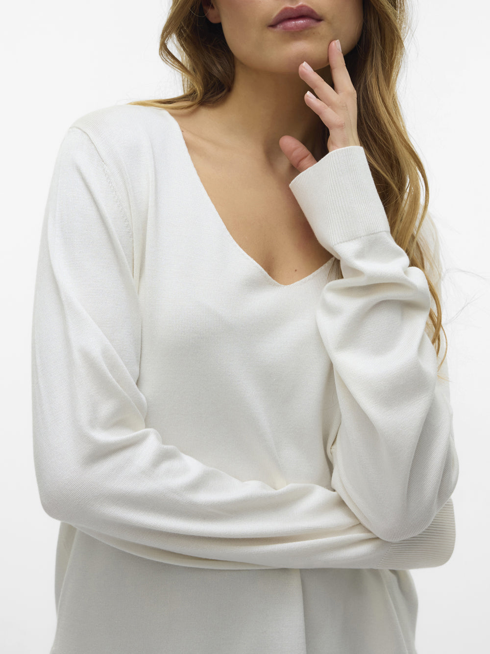 Vero Moda Pullover basic con spacchi laterali Bianco