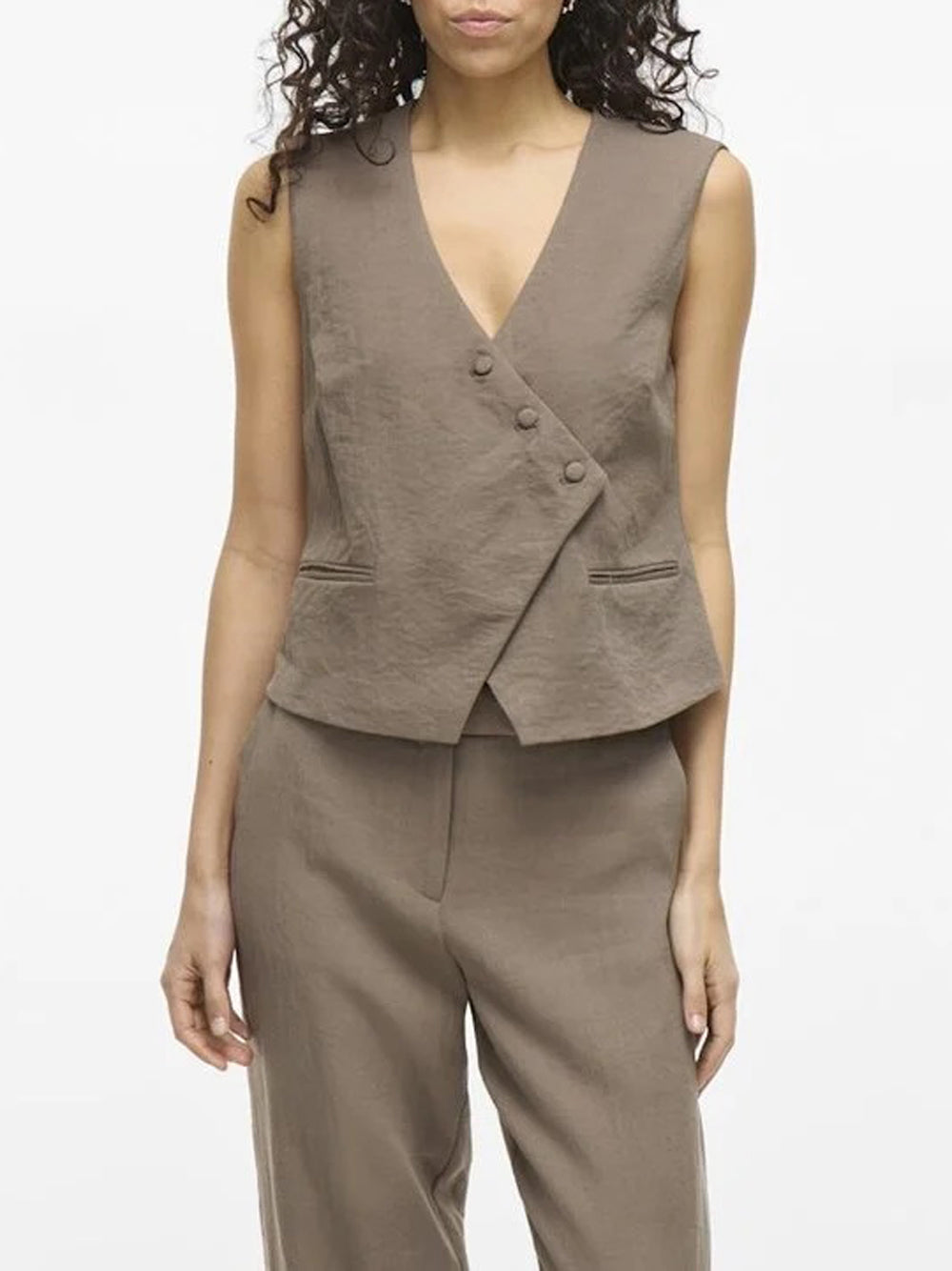 Vila Gilet lea Marrone