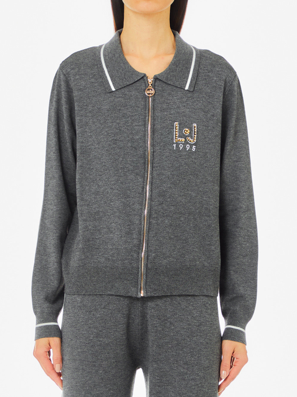 LIU.JO Maglione con zip Donna - modello TF4314MS63L Grigio