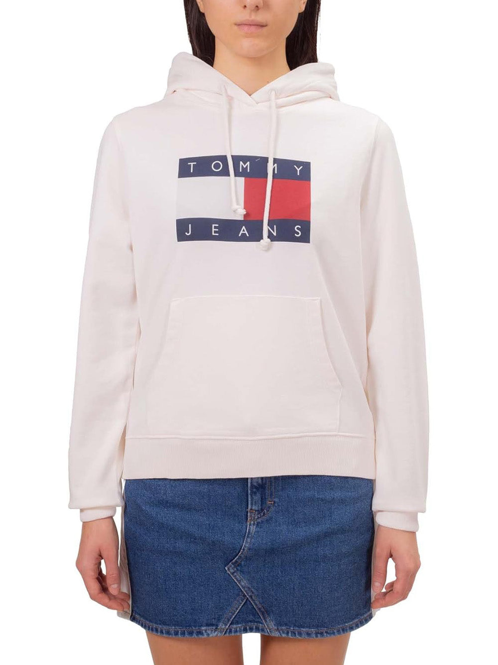 TOMMY HILFIGER Felpa Donna - modello DW0DW18654 Bianco
