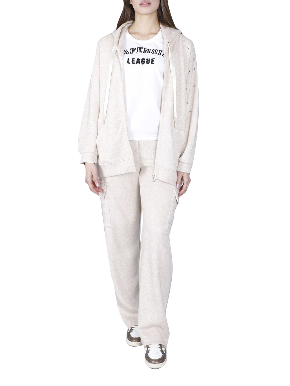 CafèNoir CAFE'NOIR Felpa con zip Donna - modello C7JF0120 Beige