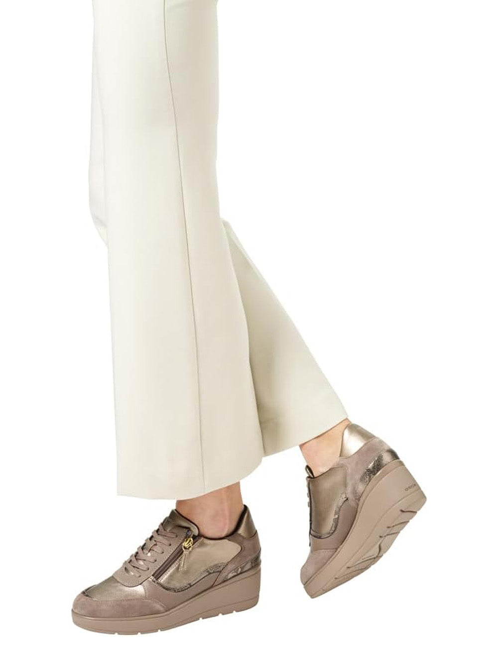 GEOX Sneakers con zeppa Donna - Taupe modello D46RAA 0AJ22 Marrone