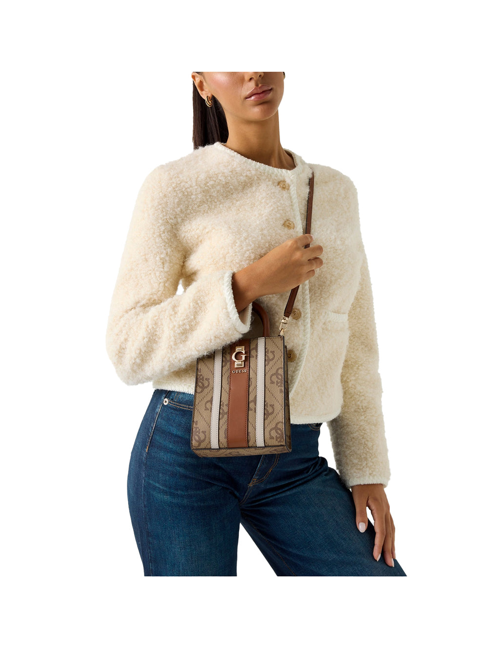 GUESS Borsa a Mano logato Donna - modello HWSO7838750 Marrone