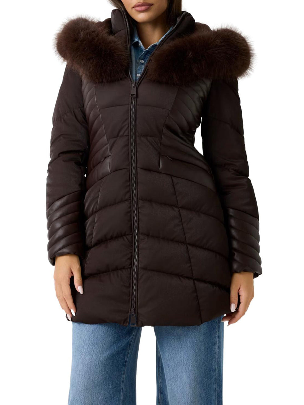 GUESS Giubbino Donna - modello W4BL61WGLZ0 Marrone