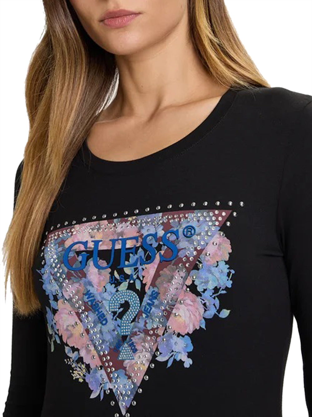 GUESS Maglia Donna - modello W5BI74J1314 Nero
