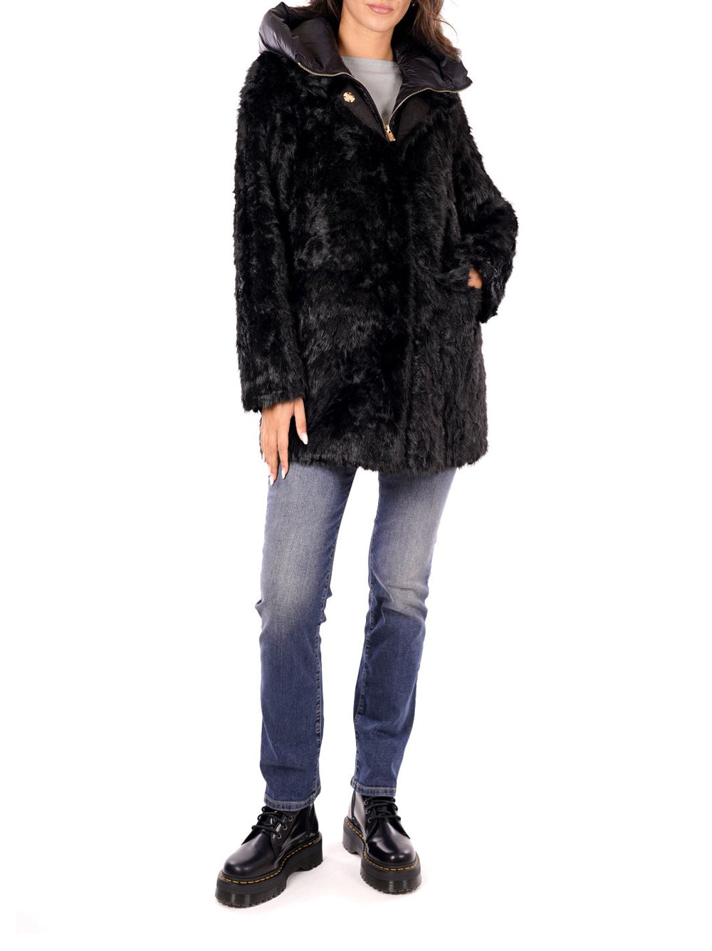 YES ZEE Cappotto Donna - modello O060KL00 Nero