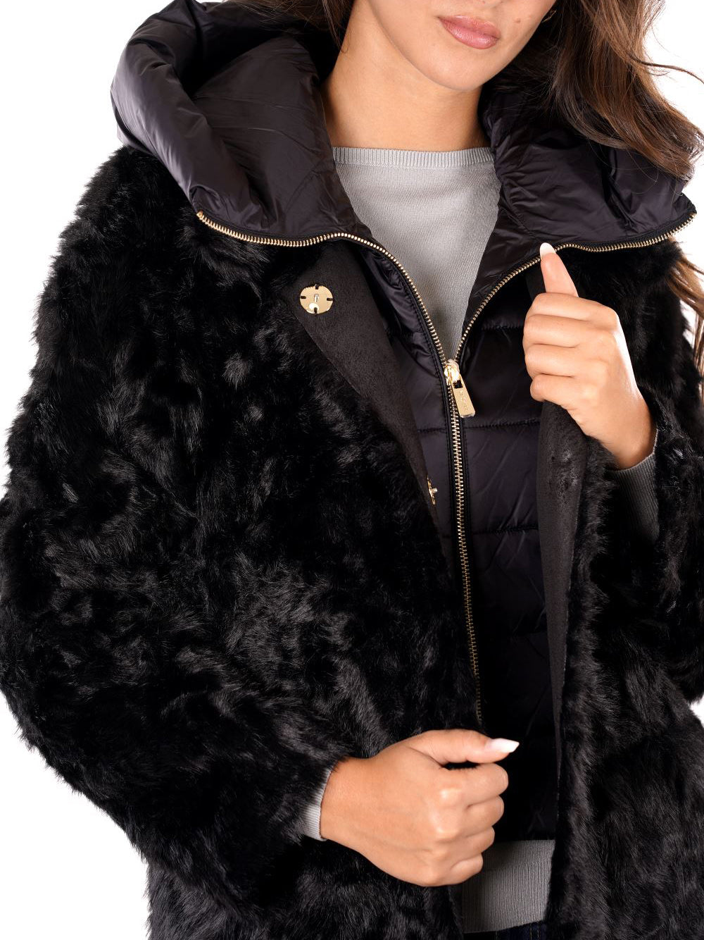 YES ZEE Cappotto Donna - modello O060KL00 Nero