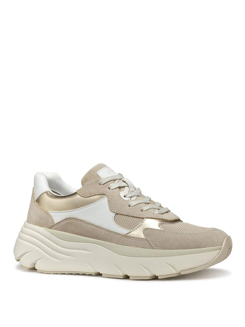 GEOX Sneakers con zeppa Donna - modello D45UFB5422 Bianco