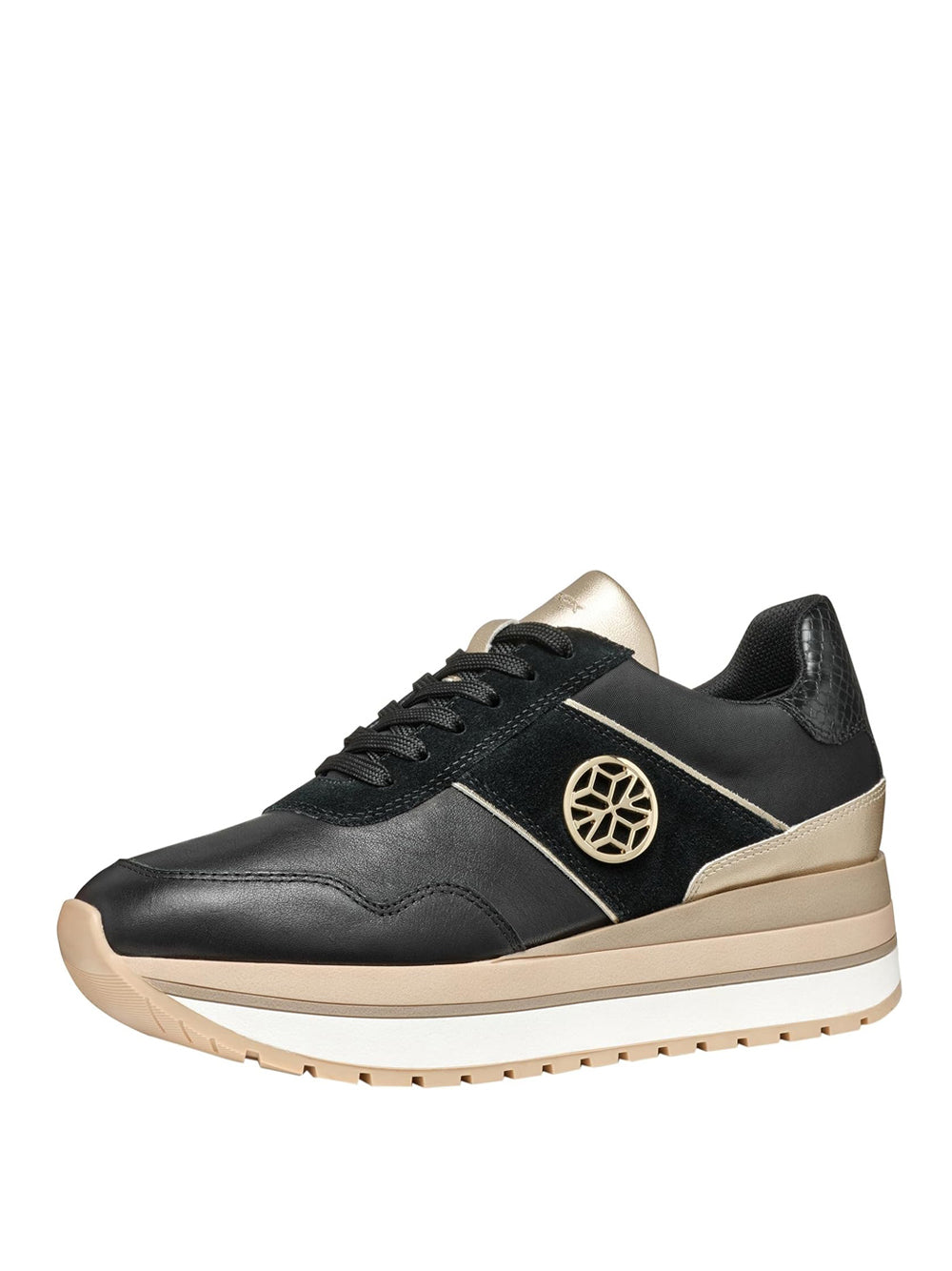 GEOX Sneakers platform Donna - modello D55MZA8522 Nero