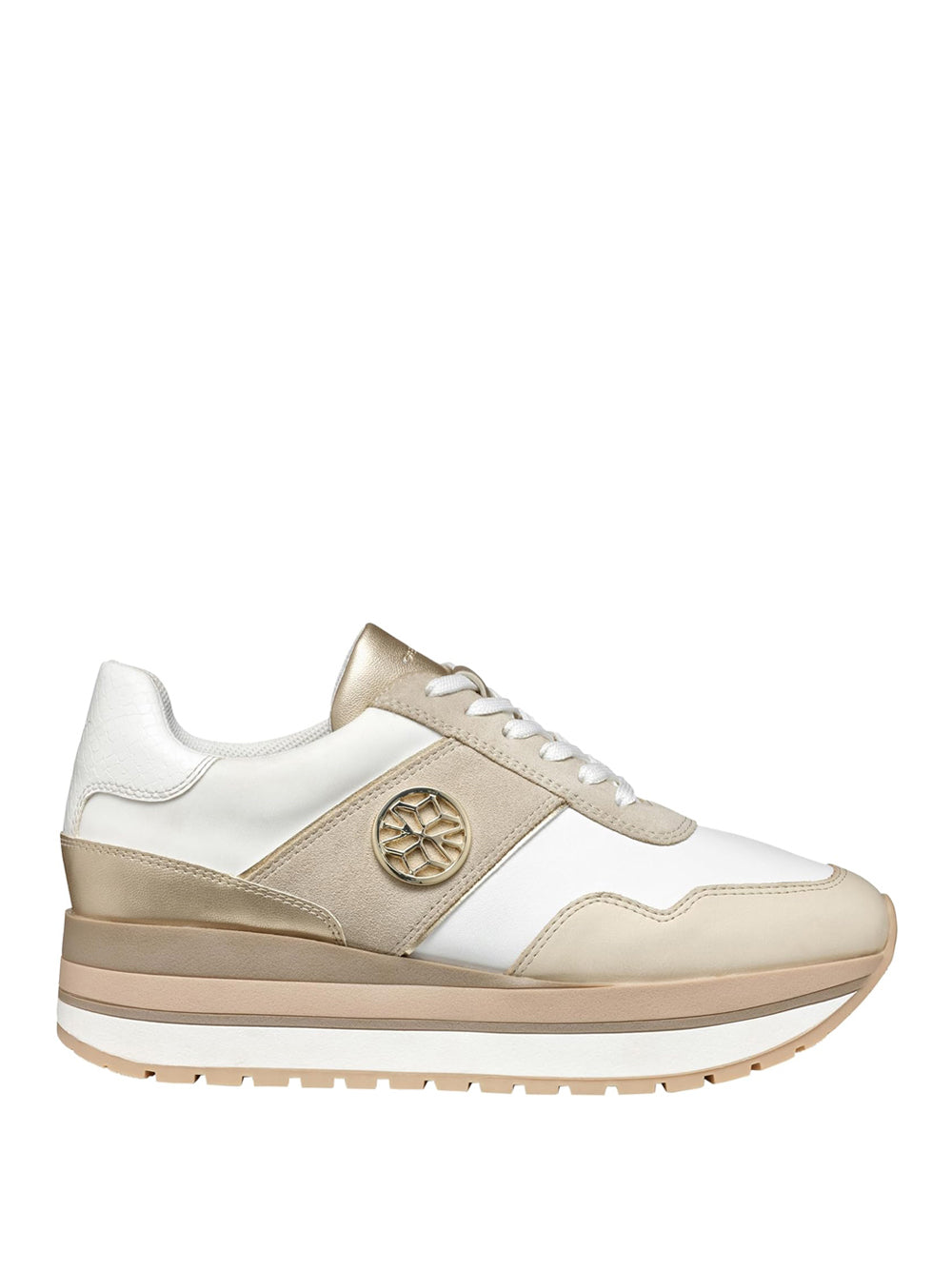 GEOX Sneakers platform Donna - modello D55MZA8522 Bianco