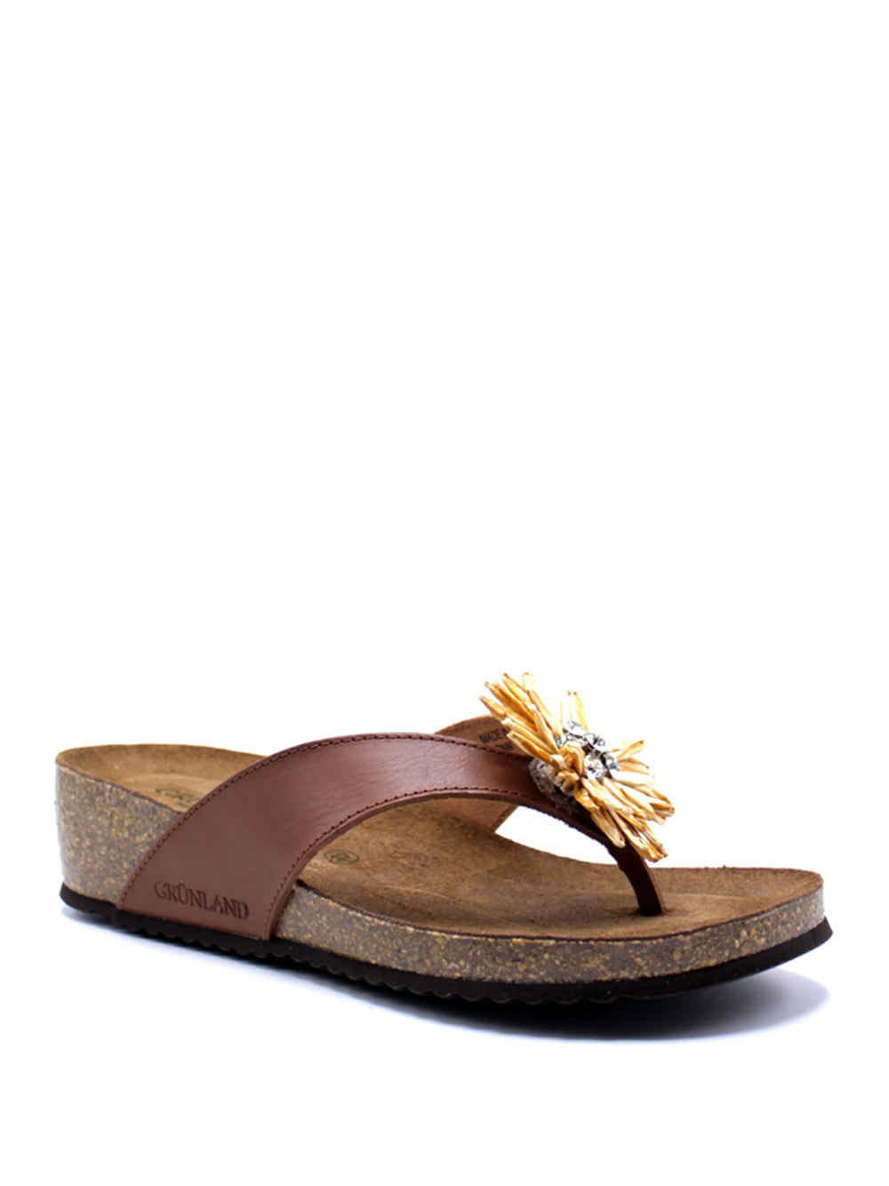 GRUNLAND Sandali infradito Donna - Cuoio modello CC0067 Marrone