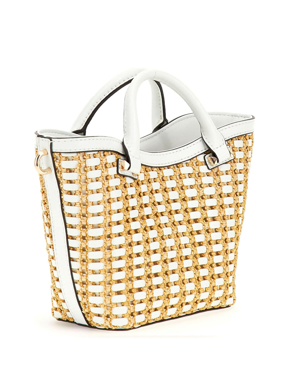 GUESS Borsa a Mano Donna - Natural/White modello HWWG9647750 Bianco