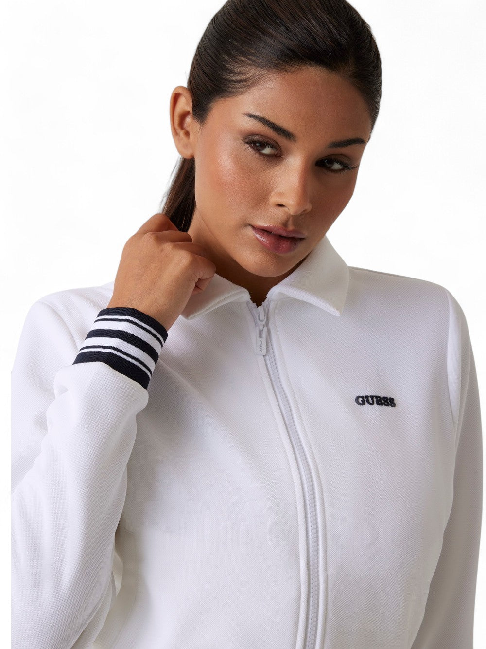GUESS Felpa con zip Donna - modello V5GQ03KCYF2 Bianco