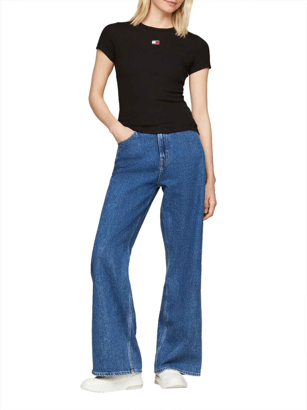 TOMMY HILFIGER T-shirt Donna - modello DW0DW17881 Nero