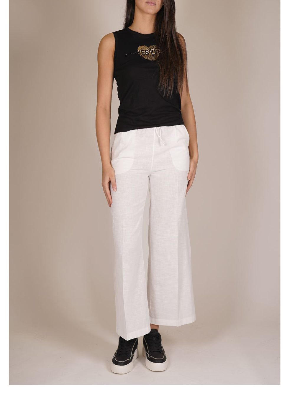 YES ZEE Pantalone Donna - modello P398J200 Bianco