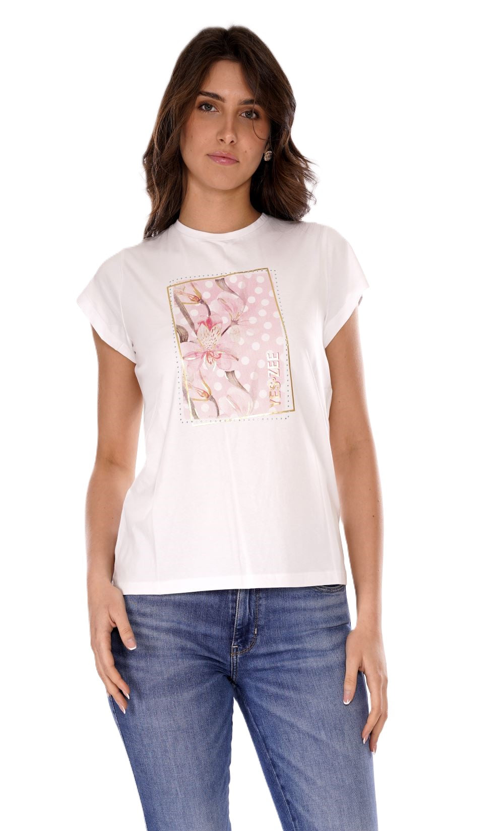 YES ZEE T-shirt Donna - modello T273S700 Bianco