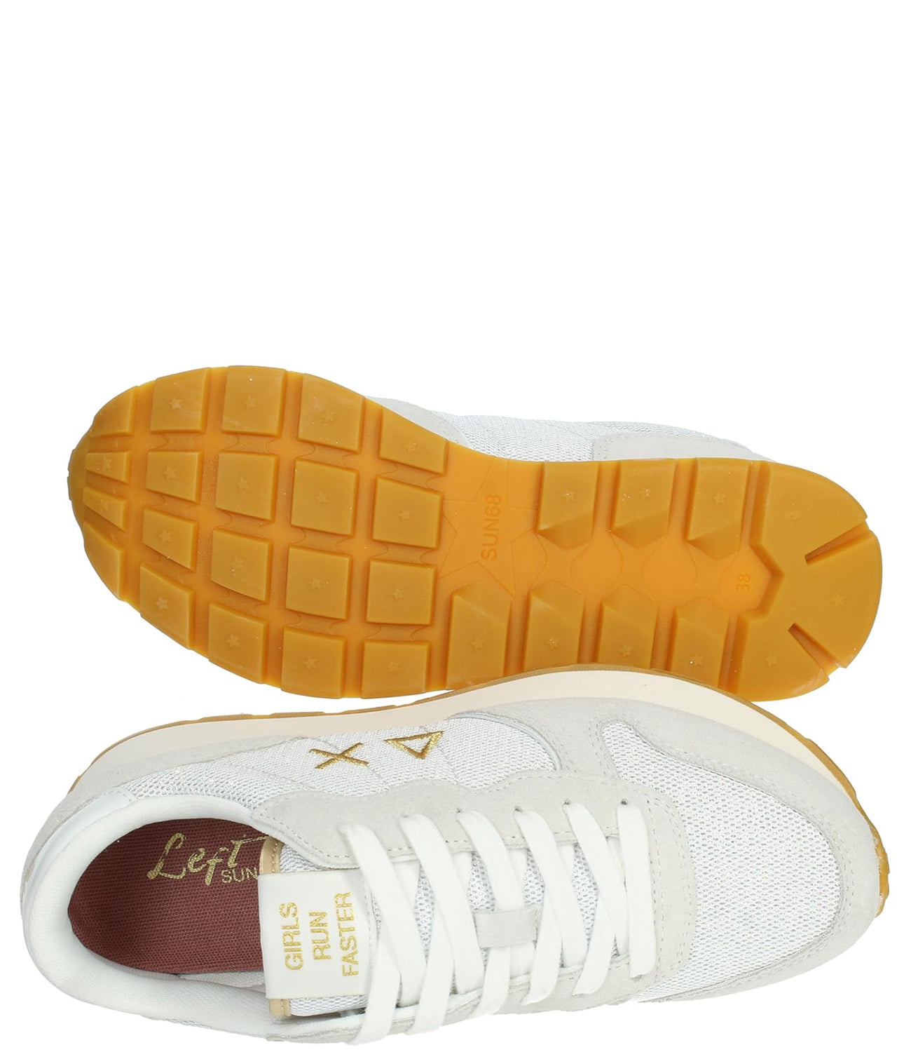 Sun68 Sneakers Donna Mod. CPZ34203 ALLY GLITTER TEXTILE 01 WHITE Bianco